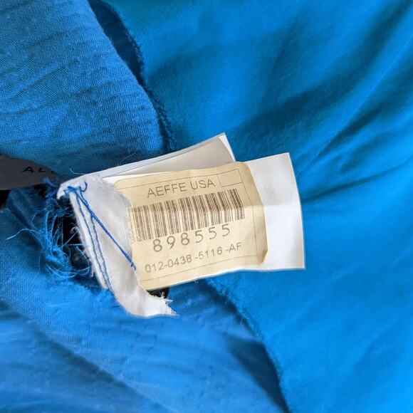 Alberta Ferretti Blue Velvet Sleeveless Wrap Dress Size 8 Women's Preowned FLAWS - Picture 6 of 9